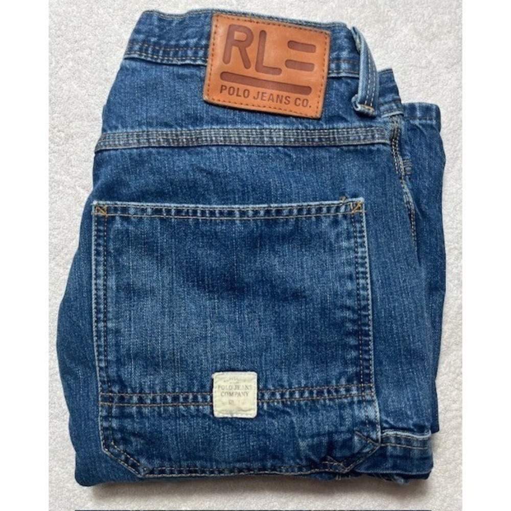 Vintage Mens SZ 32 Polo Ralph Lauren Carpenter Denim Shorts Y2k Baggy Jorts-1232 - Picture 8 of 8